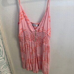 Fighting Eel Fish Print Romper in Pink